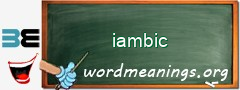 WordMeaning blackboard for iambic